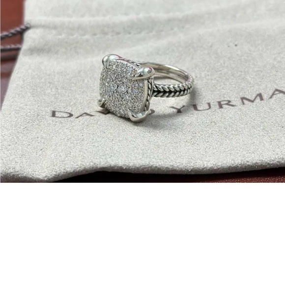 David Yurman Jewelry - David Yurman Sterling Silver Chatelaine 14mm Diamond Pave Ring Size 7